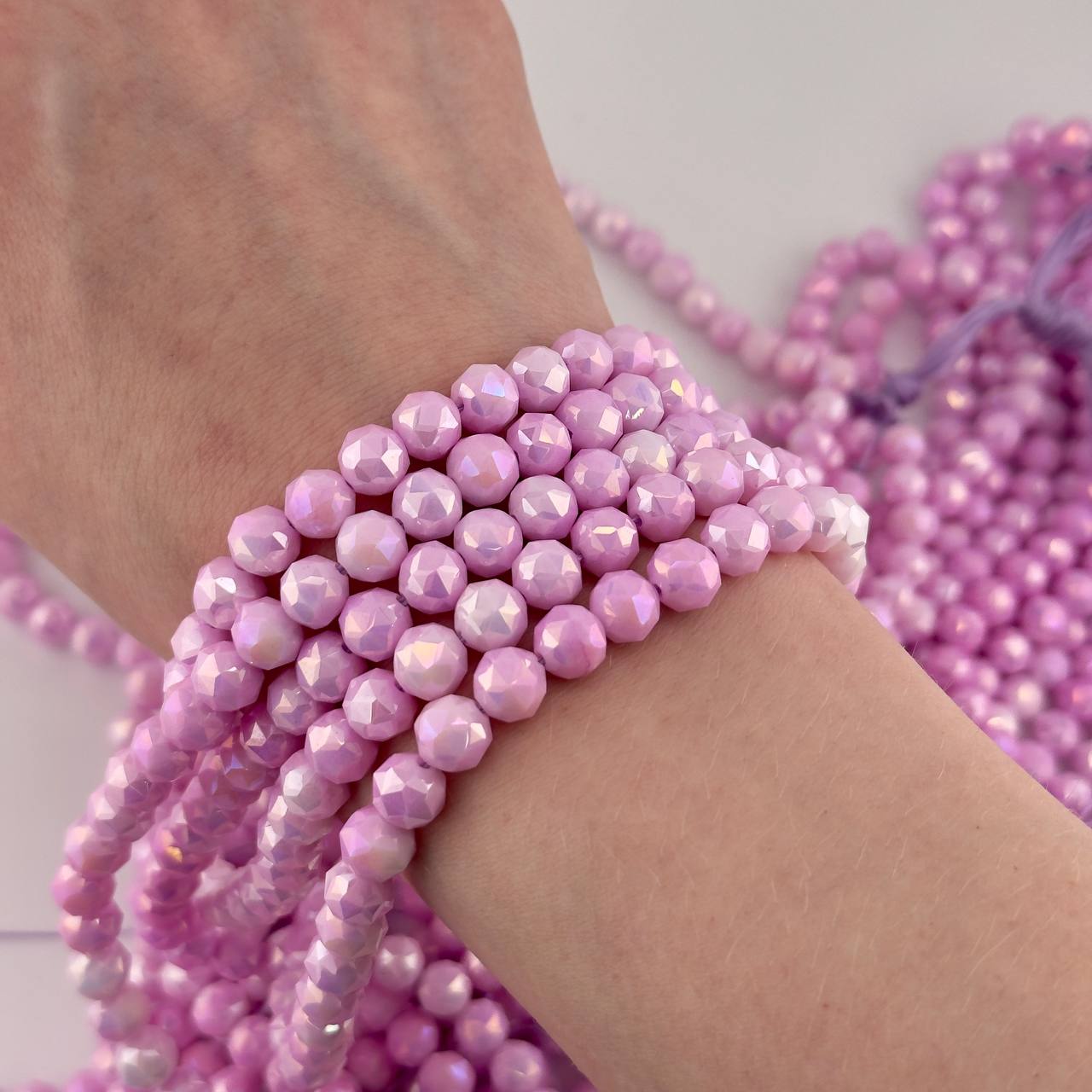 Чешское стекло размер 7,5мм цвет сиреневый