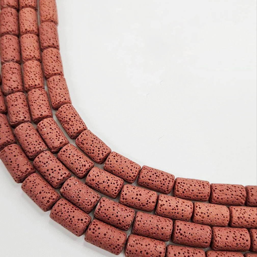 Бусины Вулканическая лава размер 8,5*14мм натуральный камень